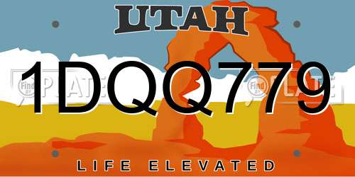 1DQQ779 Utah License Plate
