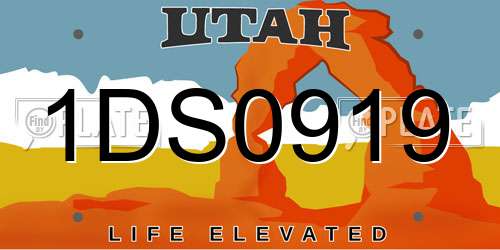 1DS0919 Utah License Plate
