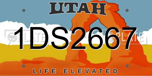 1DS2667 Utah License Plate