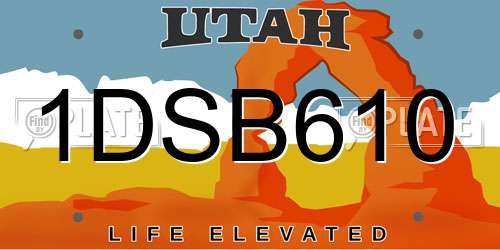 1DSB610 Utah License Plate