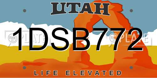 1DSB772 Utah License Plate