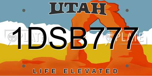 1DSB777 Utah License Plate