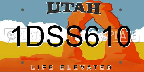 1DSS610 Utah License Plate