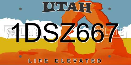 1DSZ667 Utah License Plate