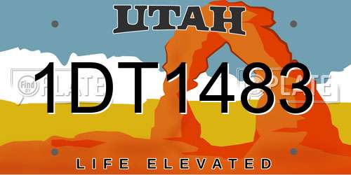 1DT1483 Utah License Plate