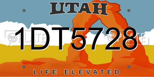 1DT5728 Utah License Plate