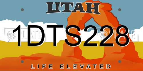 1DTS228 Utah License Plate