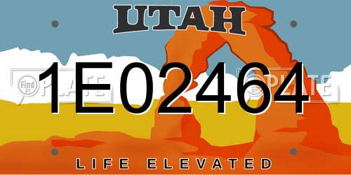 1E02464 Utah License Plate