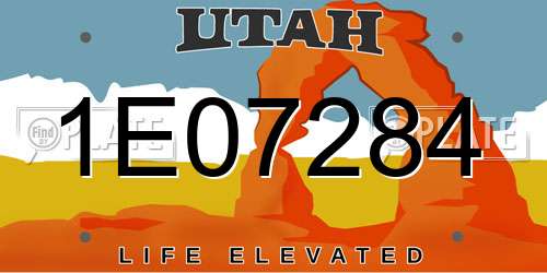 1E07284 Utah License Plate