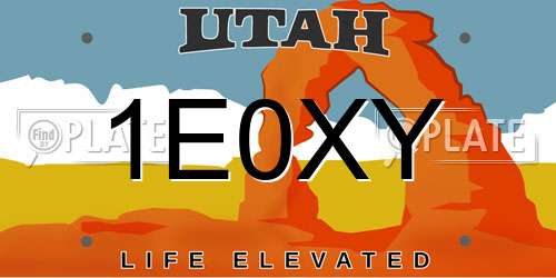 1E0XY Utah License Plate