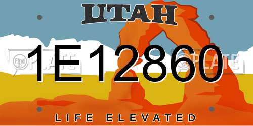 1E12860 Utah License Plate