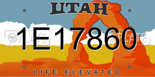 1E17860 Utah License Plate