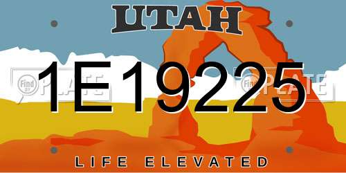 1E19225 Utah License Plate