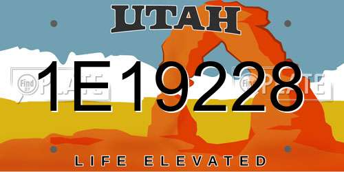 1E19228 Utah License Plate