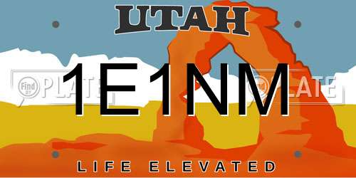 1E1NM Utah License Plate