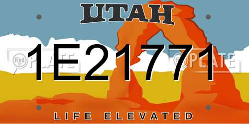 1E21771 Utah License Plate