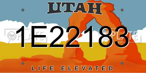 1E22183 Utah License Plate