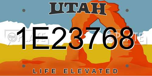 1E23768 Utah License Plate