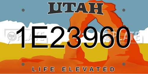1E23960 Utah License Plate