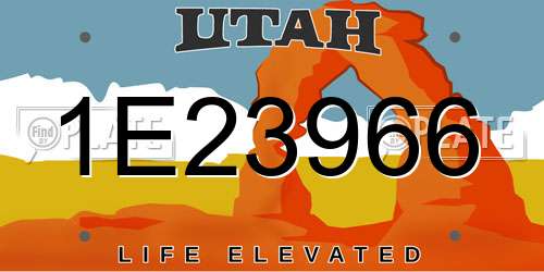 1E23966 Utah License Plate