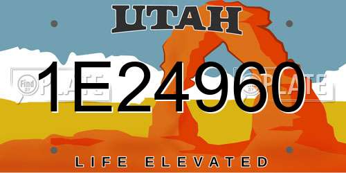 1E24960 Utah License Plate