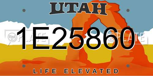 1E25860 Utah License Plate
