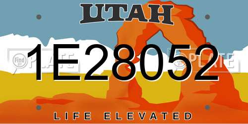 1E28052 Utah License Plate