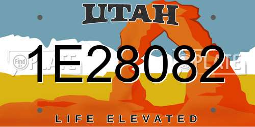 1E28082 Utah License Plate
