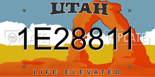 1E28811 Utah License Plate