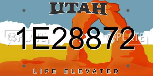 1E28872 Utah License Plate