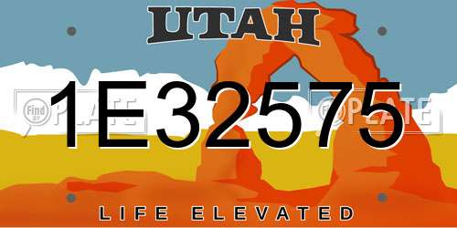 1E32575 Utah License Plate