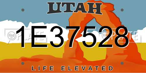 1E37528 Utah License Plate