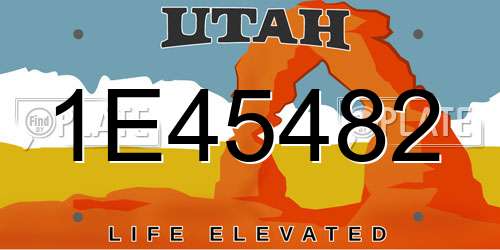 1E45482 Utah License Plate