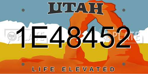 1E48452 Utah License Plate