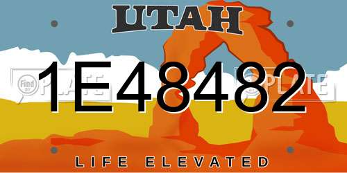 1E48482 Utah License Plate