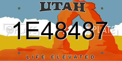 1E48487 Utah License Plate
