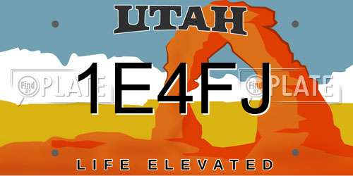 1E4FJ Utah License Plate