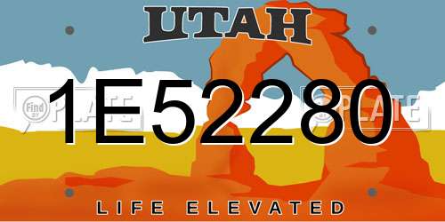 1E52280 Utah License Plate