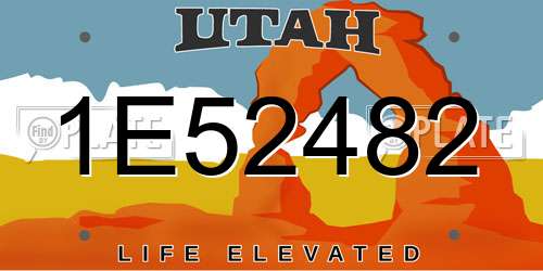 1E52482 Utah License Plate