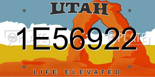 1E56922 Utah License Plate