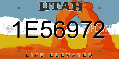 1E56972 Utah License Plate