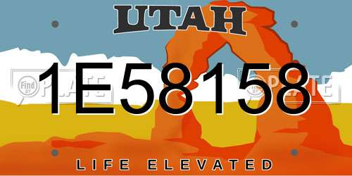 1E58158 Utah License Plate