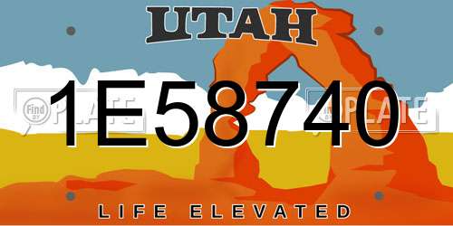 1E58740 Utah License Plate