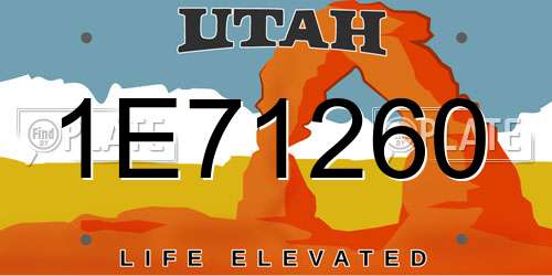 1E71260 Utah License Plate