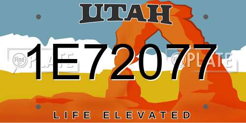 1E72077 Utah License Plate
