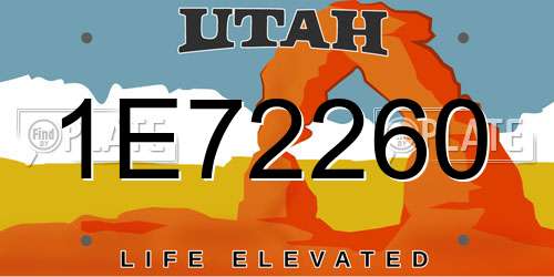 1E72260 Utah License Plate