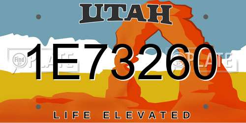 1E73260 Utah License Plate