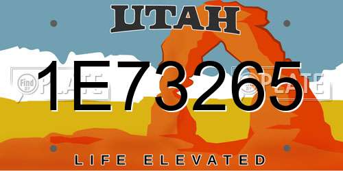 1E73265 Utah License Plate
