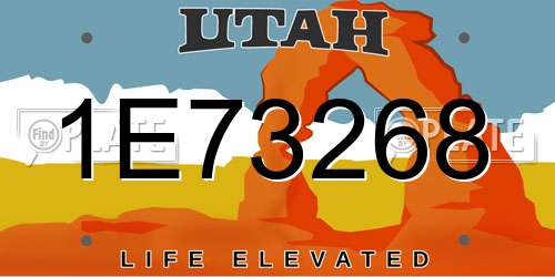 1E73268 Utah License Plate