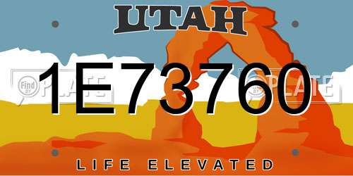 1E73760 Utah License Plate